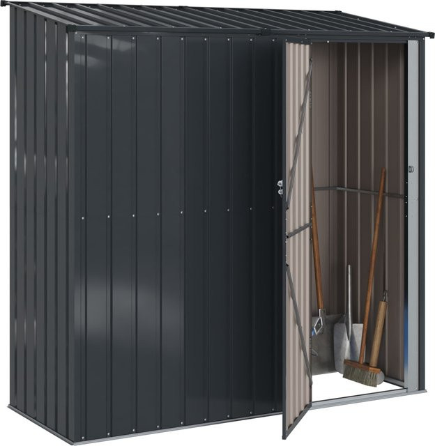 Gartenschuppen aus Metall von Yiwydaa in Anthrazit, B/T/H: 203 x 85,5 x 200 cm - Bild 1