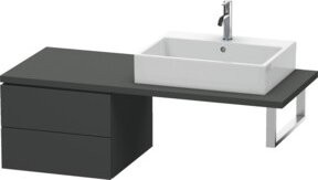 Duravit L-Cube Unterschrank in Grau Matt mit 2 Schubladen, B: 52 cm, H: 40 cm, T: 54,7 cm - Bild 1
