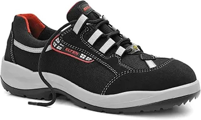 Elten Damen-Sicherheitshalbschuh Maja Low ESD S3 in Schwarz-Rot, Größe 37 - Bild 1