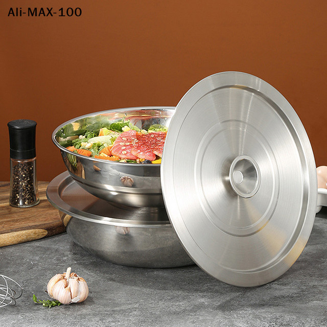Hoeaden Edelstahl-Kochgeschirrdeckel in Silber, wiederverwendbarer Topfdeckel und Wok-Deckel für Pfannen und Schüsseln - Bild 1