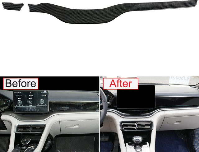 LHD Mittelkonsolen Dekorationsabdeckung Zieraufkleber in Schwarz für BYD Song Plus DM-i EV, Sealion 6 und Seal U - Bild 1