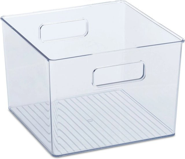 Relaxdays Kühlschrank Organizer aus Kunststoff, Transparent, B: 21,0 cm, T: 21,0 cm, H: 15,5 cm - Bild 1