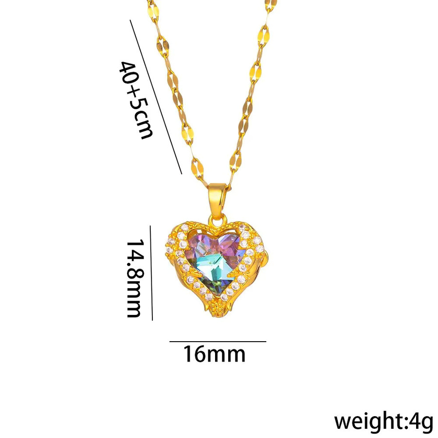 ZAKOL Halskette Edelstahl, Gold, Zirkonia, Kristall, Unisex - Bild 5