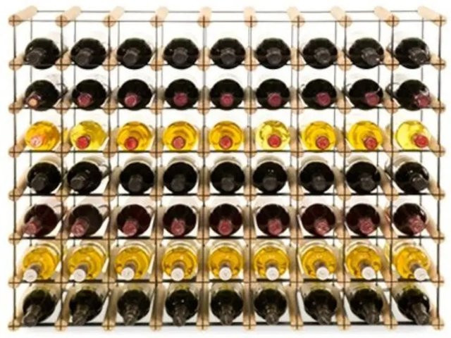 PROREGAL Modulares Weinregal Vinotega aus massivem Kiefernholz in Natur, H x B x T: 72,5 x 92,5 x 24,5 cm - Bild 1
