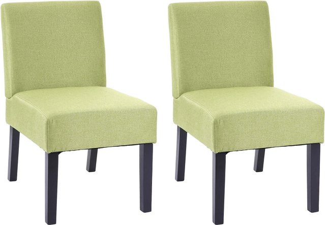 2er-Set Esszimmerstühle MCW-F61 Lounge-Stühle aus Textilstoff in Grün - Bild 1