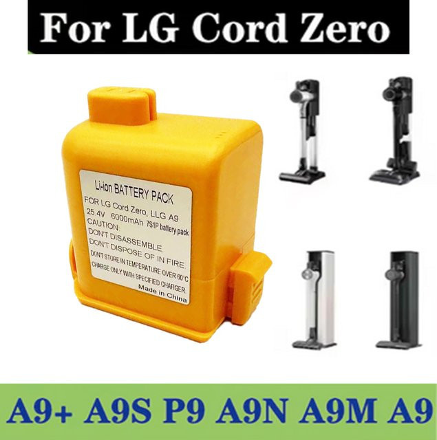 LG CordZero Akku Ersatz mit 6000 mAh für A9, P9 und A9S Staubsauger, kompatibel mit EAC63382201/04 - Bild 1
