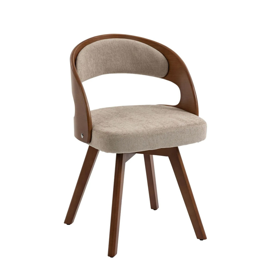 2er Set PXloue Esszimmerstühle drehbar mit Leinenbezug und Buchenholzbeinen in Khaki - Bild 2