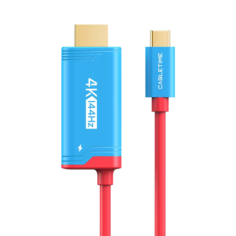 CABLETIME USB-C auf HDMI Adapter mit 4K 144Hz und PD 100W Ladefunktion in Blau für Nintendo Switch und PS5/PS4 - Bild 4