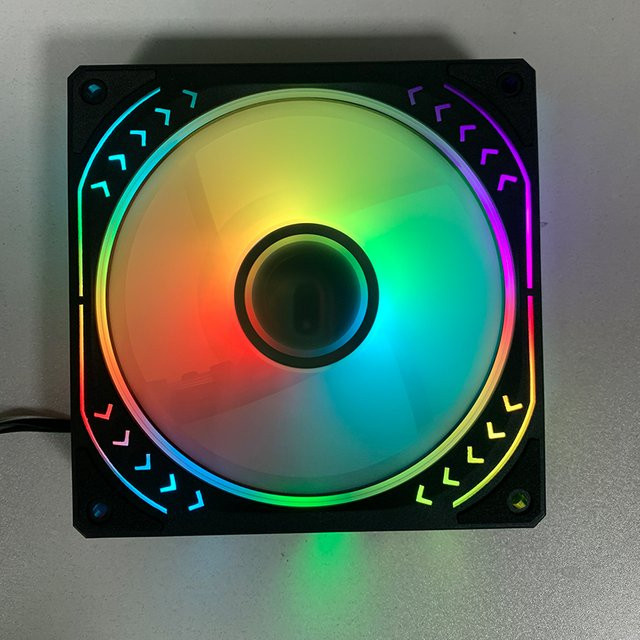 adegrees 3D Spiegel ARGB PC Gehäuselüfter Schwarz 120 mm 4PIN PWM mit Aura Sync Unterstützung - Bild 1