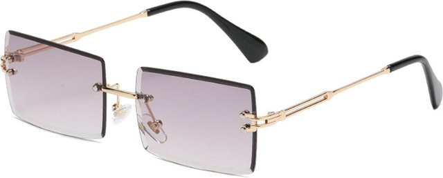 Techsuit 16031-C2 Sonnenbrille, randlos, rechteckig, Metall, Unisex, rosa Verlauf - Bild 1