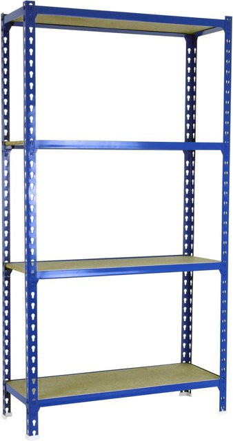 PROREGAL Schwerlastregal Mid Muli mit 4 verstellbaren Fachböden, Blau, H x B x T: 150 x 90 x 50 cm, Fachlast 150 kg - Bild 1