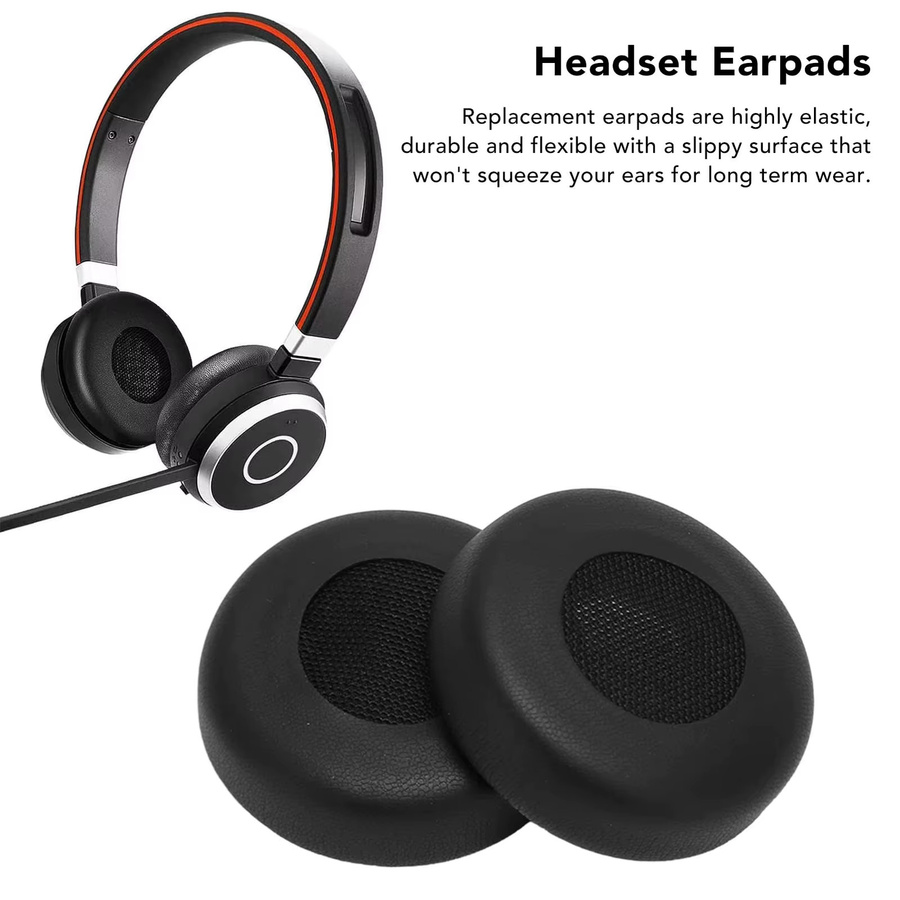 1 Paar Ersatz-Ohrpolster aus Proteinleder in Schwarz für Jabra Evolve 20 20se 30 30II 40 65 65+ UC MS Headset - Bild 3
