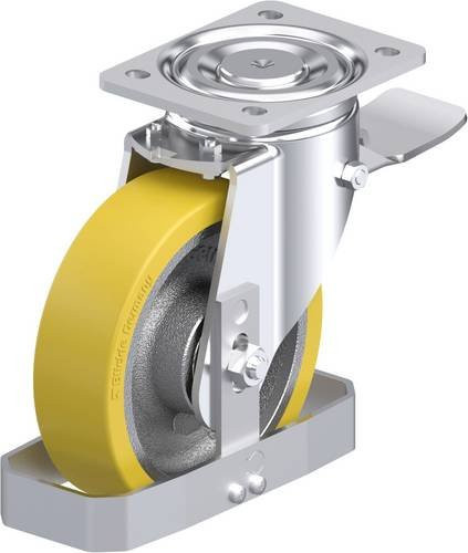 Blickle LH-GTH 175K-ST-FS Stahlblech-Lenkrolle in Silber mit 175 mm Rad-Durchmesser und 875 kg Tragfähigkeit - Bild 1