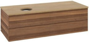 V&B Waschtischunterschrank Antao ohne Frontstruktur in Eiche Honig Braun, B/T/H: 120 x 36 x 50 cm - Bild 1
