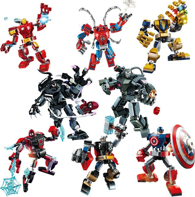 Marvel Superhelden-Bausteine, Actionfigur, Thor Iron Man Thanos, Montierbar - Bild 1