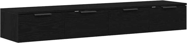 vidaXL Wandmontierter Schrank 2er-Set in Schwarz und Eichen-Optik aus Holzwerkstoff B/T/H: 30,0 x 20,0 x 30,0 cm - Bild 1