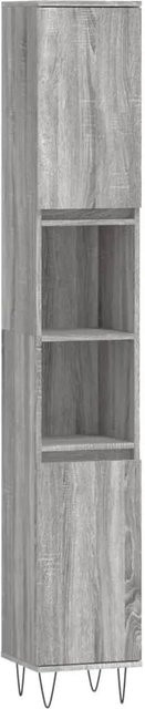 vidaXL Badschrank Grau Sonoma im industriellen Stil mit Türen und offenen Regalen, B/T/H: 30 x 30 x 190 cm - Bild 1