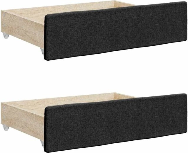 vidaXL Bettschubladen Set aus Holzwerkstoff und Stoff, 2 Stück, Schwarz - Bild 1