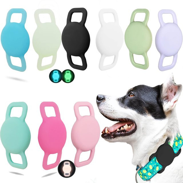 Apple AirTag Halterung aus weichem Silikon für Hundehalsbänder und Katzenhalsbänder in Orange - Bild 1