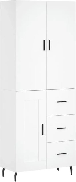 vidaXL Highboard Weiß aus Holzwerkstoff und Metall B/T/H: 69,5 x 34 x 180 cm - Bild 1