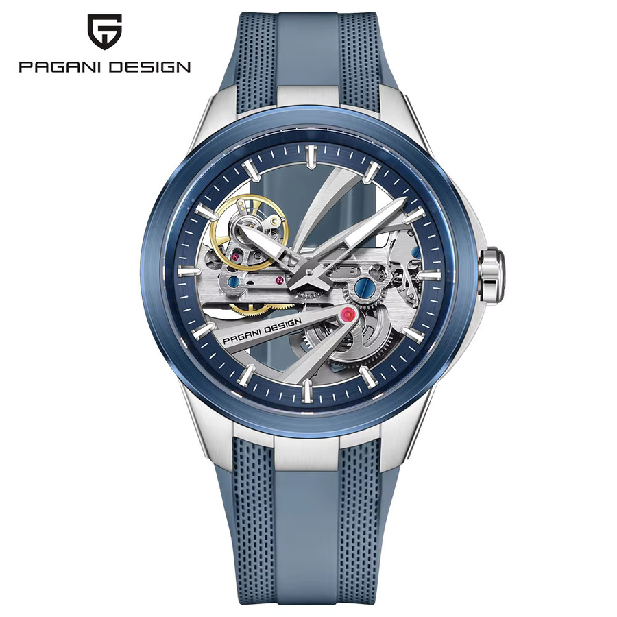 PAGANI DESIGN Automatik-Armbanduhr Edelstahl, Blau, Saphirglas, Herren - Bild 6
