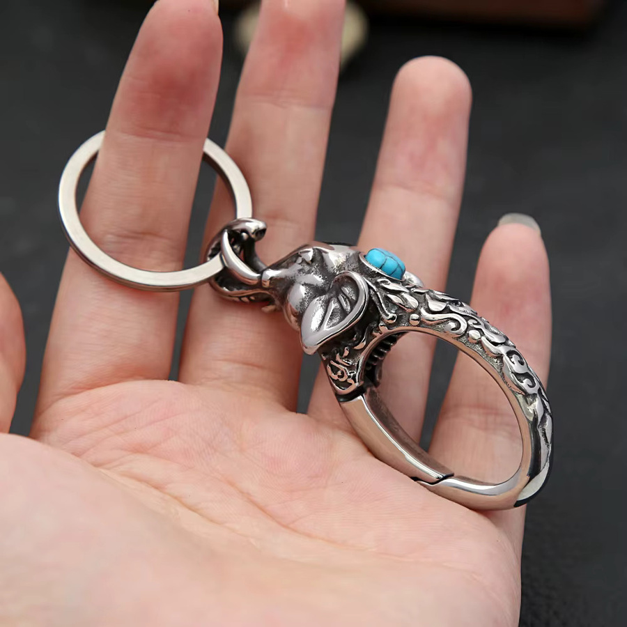 NORTHMAN Schlüsselanhänger Elefant, Edelstahl, Silber, Unisex - Bild 2