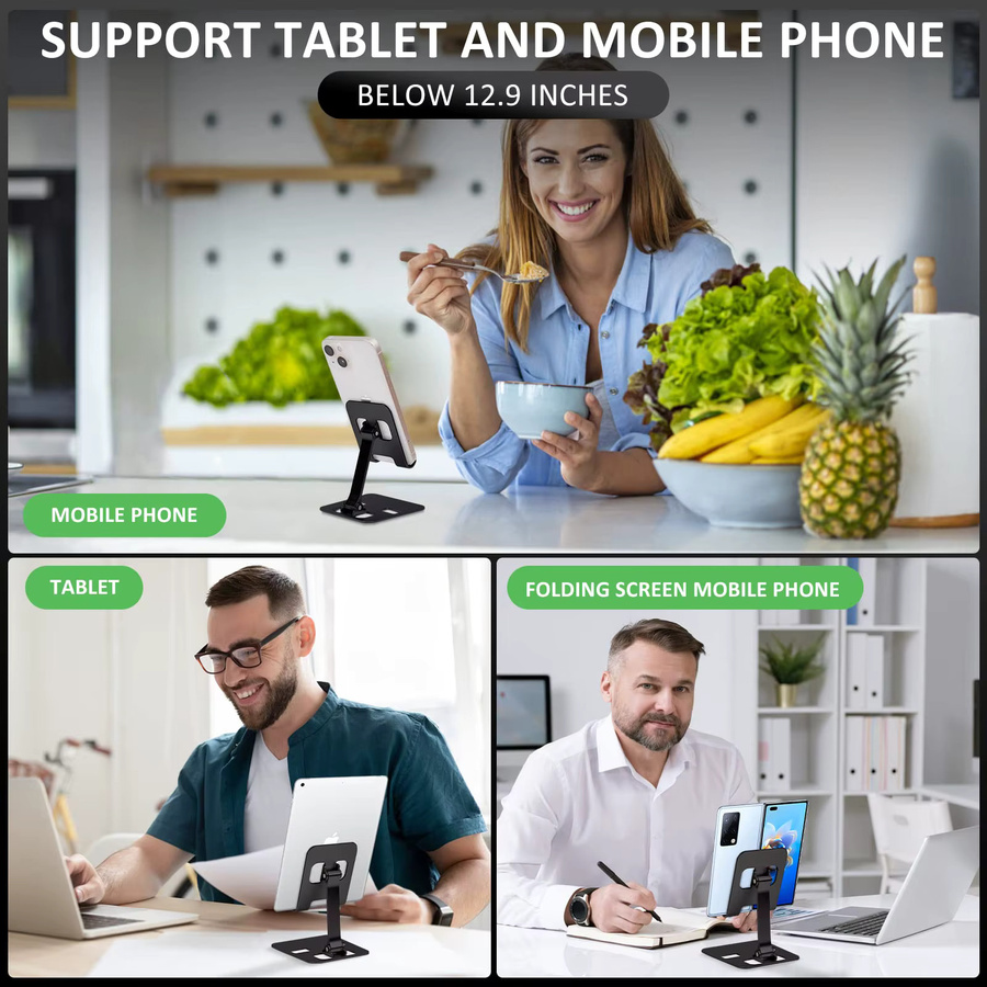 Klappbarer Desktop-Ständer für Telefon und Tablet in Gold, tragbarer Halter für Heimbüro, Filme und Videoanrufe, kompatibel mit verschiedenen Geräten - Bild 4