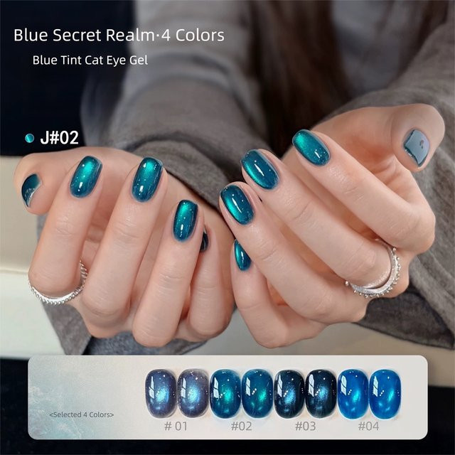 MIANEL Blue Secret Realm Katzenauge-Gel-Nagellack, 10 ml, Blau, Schimmernd - Bild 1