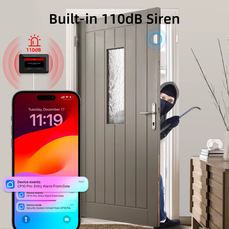 CPVAN 7-Zoll Smart-Home-Alarmsystem kabellos mit WiFi und Tuya Smart Life-Steuerung inklusive Zubehör - Bild 4
