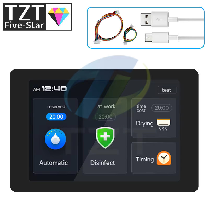 TZT WT32-SC01 PLUS ESP32-Entwicklungsboard mit 3,5 Zoll 320x480 kapazitivem Multi-Touch-LCD-Bildschirm, Bluetooth und WiFi in Schwarz - Bild 3