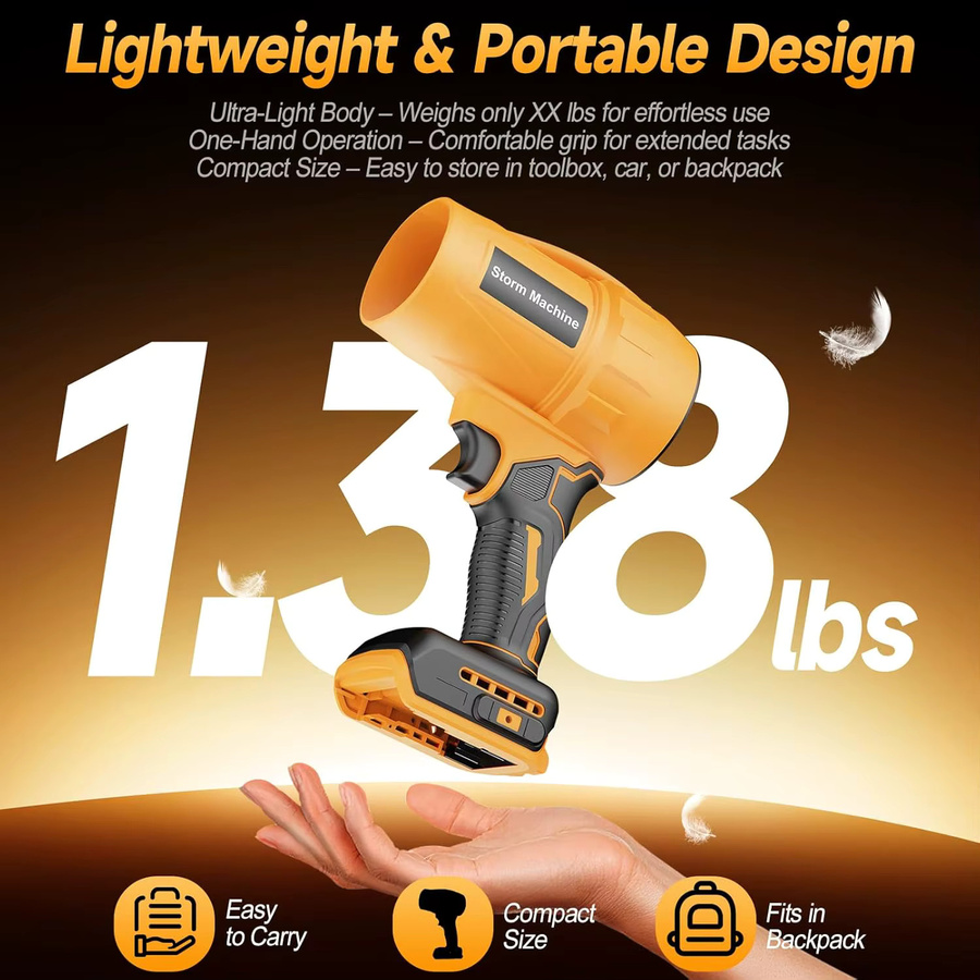 DeWalt Turbo Fan Elektrisches Handheld Gebläse für Reinigung und Staubentfernung in Gold und Orange - Bild 3