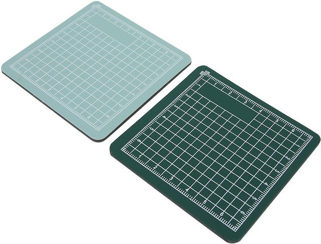 2 Stück Igeteck Mini-Schneidematten selbstheilend aus PVC, Farbe: Grün, B/T: 8 x 8 cm - Bild 1