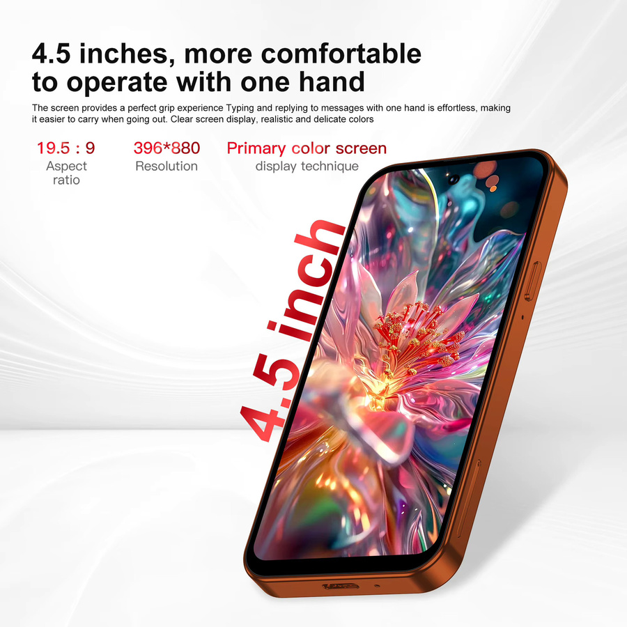 SERVO Mini-Smartphone Android 4G LTE mit 4,5 Zoll Display, 64GB Speicher, Orange - Bild 4