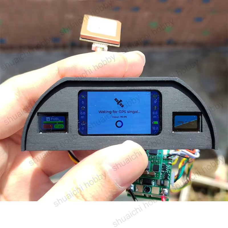 SHUAICHI Fluginstrumenten-Dashboard-Modell mit 1,47 Zoll oder 0,42 Zoll Bildschirmanzeige in Schwarz mit MAVLink-Telemetrieausgang für Flugsteuerung - Bild 3