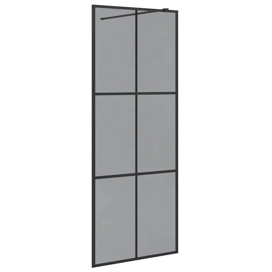 vidaXL Walk-In Duschwand aus gehärtetem Glas in Schwarz, B: 80 cm, H: 195 cm - Bild 2