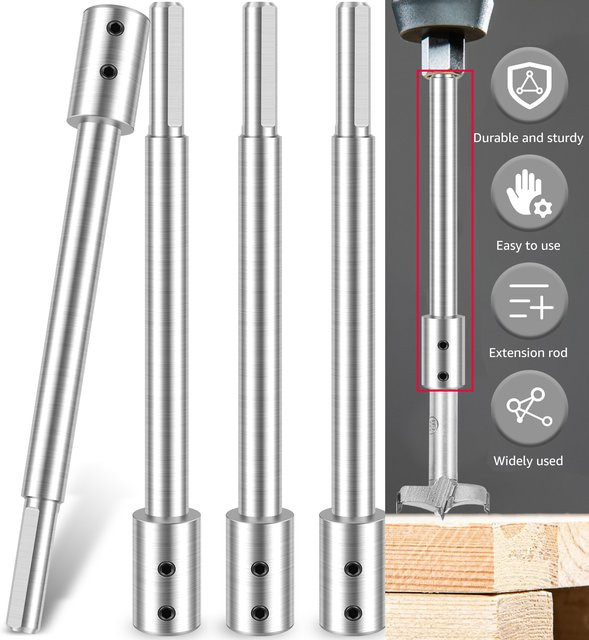 Toorise 4er Set Magnetische Bit Halter Verlängerung mit 0,36 Zoll Hex Anschluss, Farbe Silber, Länge: 16,9 cm - Bild 1