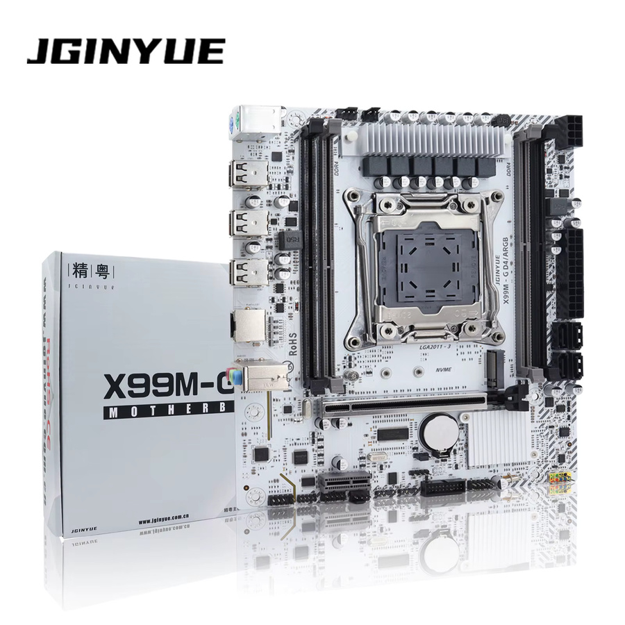 JINGYUE X99M-G D4 ARGB Micro ATX Motherboard LGA2011-3 DDR4 in Weiß für Intel Xeon E5 und i7 Gaming PC oder Workstation - Bild 2