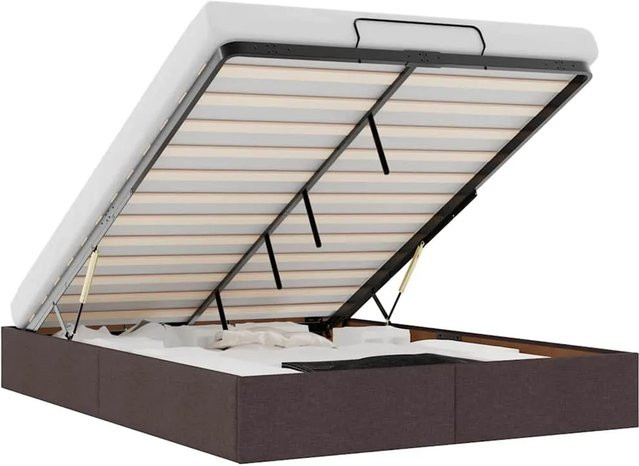 vidaXL Ottoman-Bett mit Lift-up-Funktion in Dunkelbraun, B/T/H: 140 x 200 x 23,5 cm - Bild 1