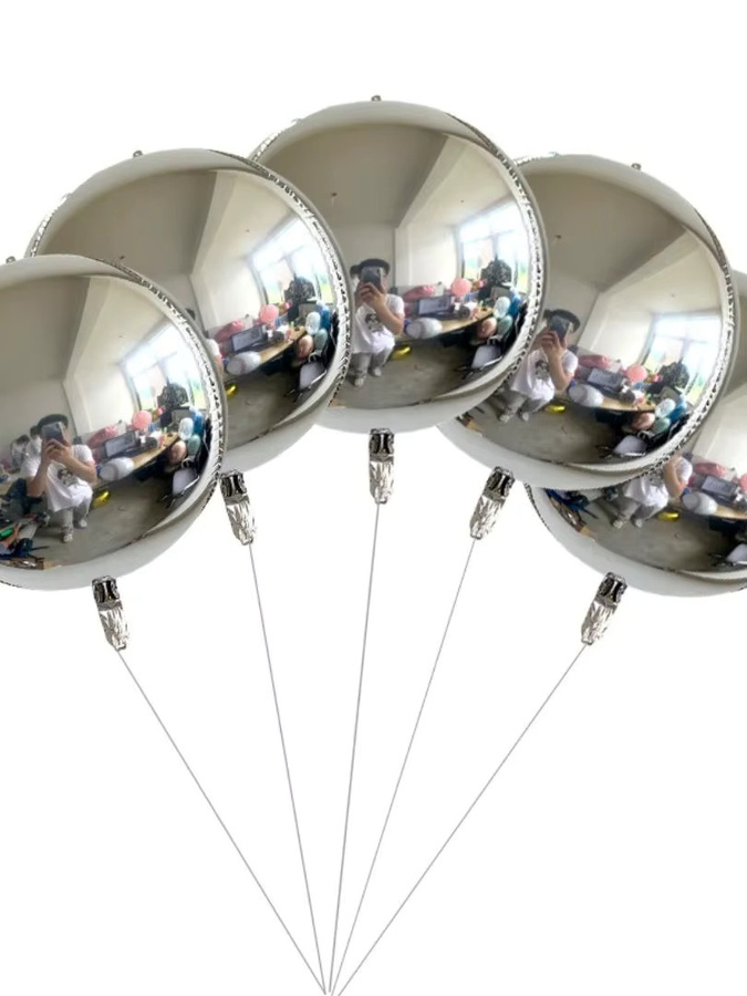 20 Stück LQZZY 4D Folienballons Silber, Runde Ballons 10 Zoll für Geburtstag, Valentinstag und Babyparty - Bild 2