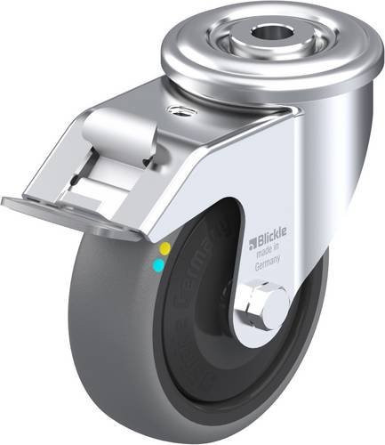 Blickle Lenkrolle LER-TPA 102KFD-FI-ELS mit Feststeller, Rad-Durchmesser: 100 mm, Tragfähigkeit: 70 kg, Farbe: Grau/Schwarz/Silber - Bild 1