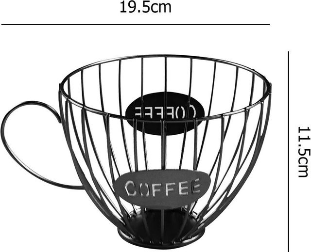 Yiran Furniture Universal-Kaffeekapsel-Aufbewahrungskorb aus Metall in Schwarz - Bild 1