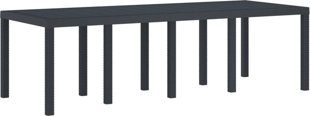 vidaXL Gartentisch aus Polyrattan in Anthrazit, rechteckig und erweiterbar, B/T/H: 250 x 100 x 73 cm - Bild 1