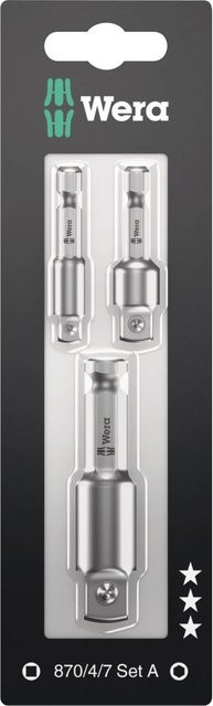 Wera Steckschlüssel Adapter-Satz 870/4/7 Set A in Silber, 3-teilig - Bild 2