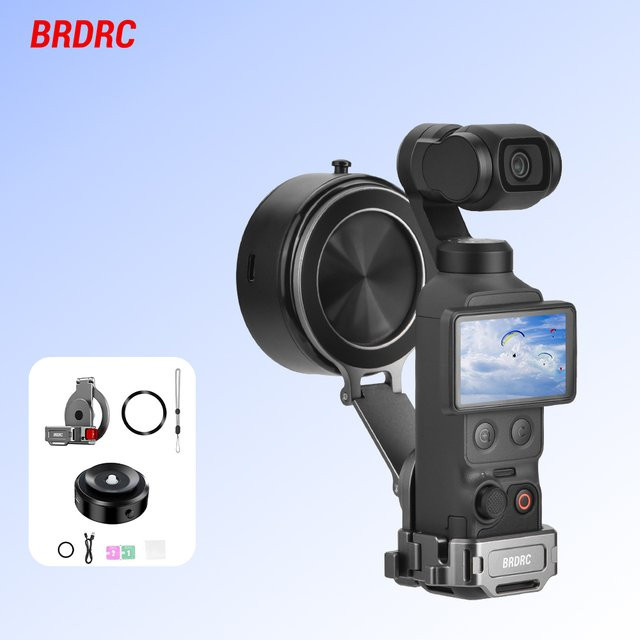 BRDRC Auto-Saugnapfhalterung für DJI OSMO Pocket 4/3 Kamera-Zubehör, verstellbare Magnethalterung in Schwarz - Bild 1