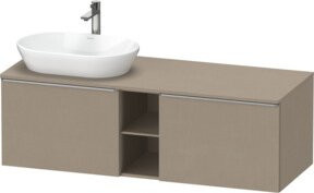 Duravit Waschtischunterschrank D-Neo in Weiß und Beige mit 2 Türen und 1 Fach, Wandmontage, B/T/H: 140 x 55 x 45,9 cm - Bild 1
