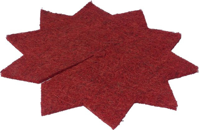 Proflora Mulchscheibe Stern aus Kokosfasern und Naturkautschuk, Rot, Durchmesser: 45 cm, 3er Set - Bild 1