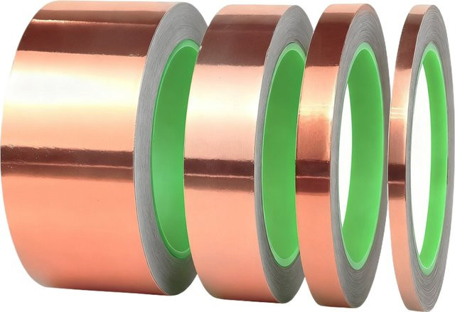 Doppelseitiges Kupferband in Gold als leitfähiges Kupferfolienband für Buntglas, Gitarrenbau und EMI-Abschirmung im Kunsthandwerk - Bild 1