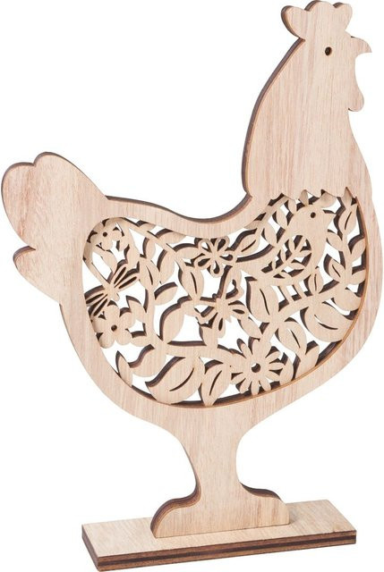 VBS Holz-Steckmotiv Huhn in Beige als Frühlingsdekoration aus Sperrholz - Bild 1