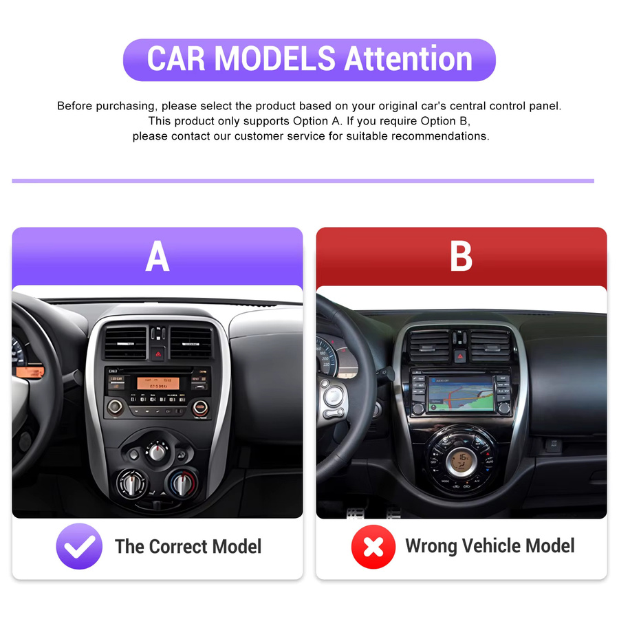 Podofo Android Auto und CarPlay Multimedia Radio für Nissan Micra K13 (März 2013-2017) mit GPS, 4G und WIFI in Schwarz - Bild 2
