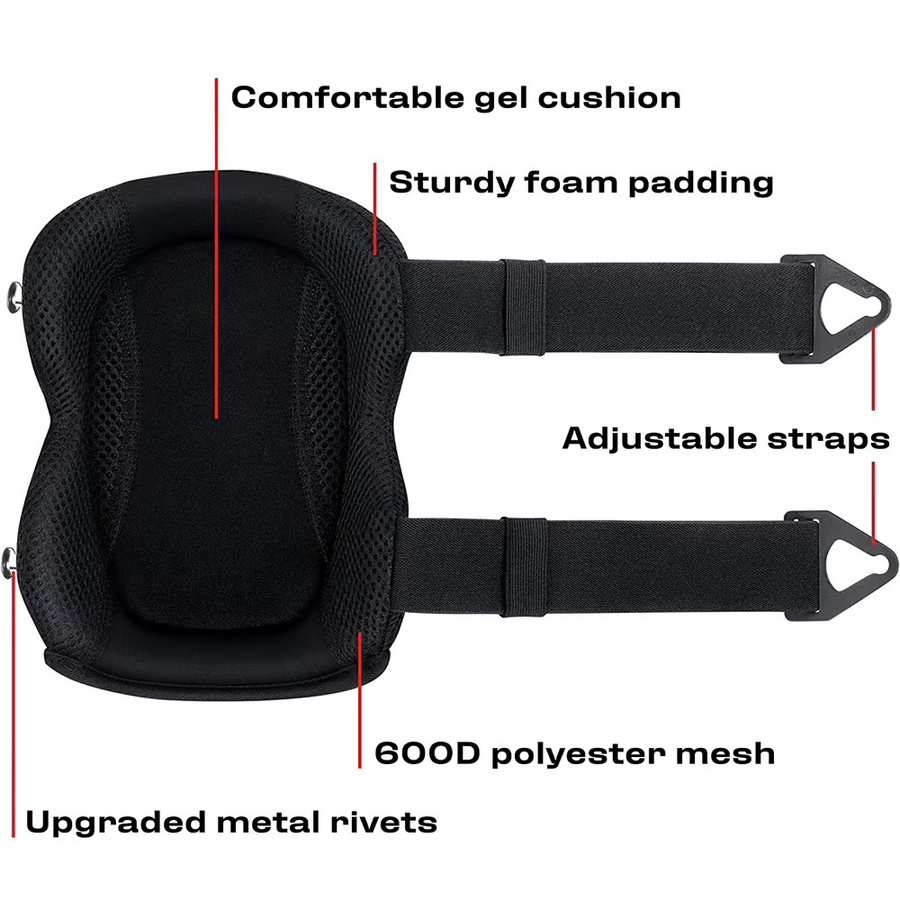 BRACEFULL Knieschoner für die Arbeit mit Gelkissen und Schaumstoffpolsterung, Schwarz, 1 Paar - Bild 2